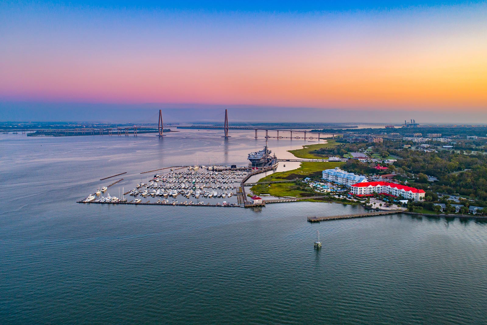 Aerial view of Charleston, South Carolina